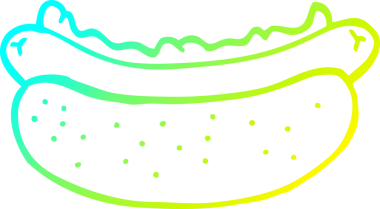 Bir insan tarafından çizilmiş bir sosisli çizgi film çizimi.