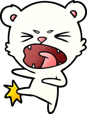 Bir insan tarafından çizilmiş kızgın kutup ayısı çizgi filmi.