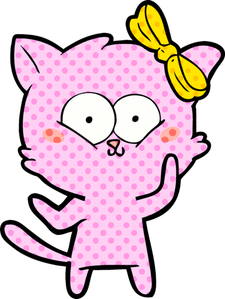 Bir insan tarafından çizilmiş çizgi film kedisi.