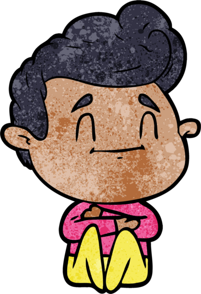 Bir insan tarafından çizilmiş mutlu çizgi film adamı.