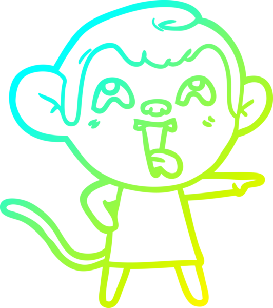 Bir insan tarafından çizilmiş aptal bir çizgi film maymunu çizimi.