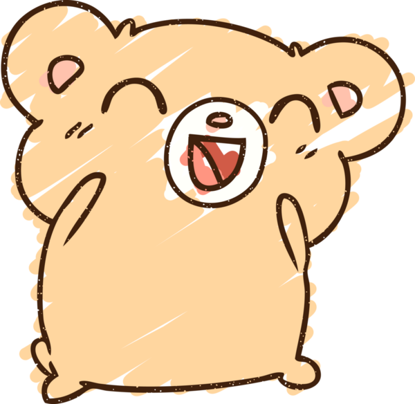 Bir insan tarafından çizilen Mutlu Ayı Tebeşiri