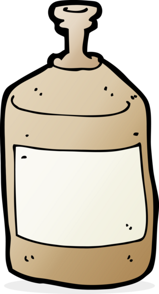 Bir insan tarafından çizilmiş eski bir su şişesi.