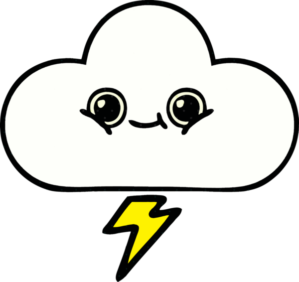 Bir insan tarafından çizilmiş bir fırtına bulutunun karikatürü.