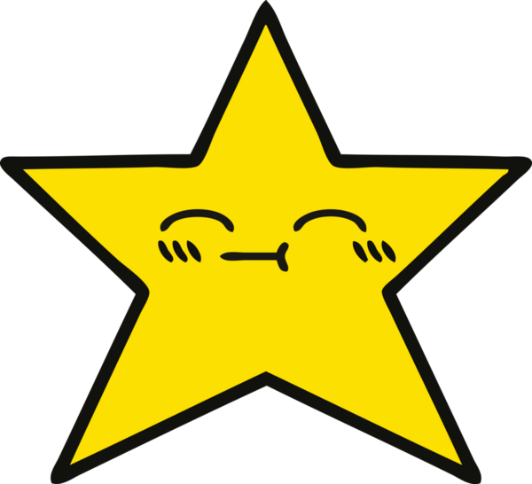 Bir insan tarafından çizilmiş altın yıldız karikatürü.