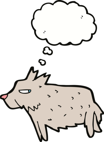 Bir insan tarafından çizilmiş düşünce baloncuklu karikatür teriyeri