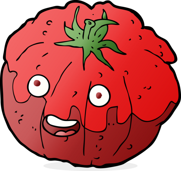 Bir insan tarafından çizilmiş mutlu domates.