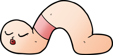 Bir insan tarafından çizilmiş bir solucan.