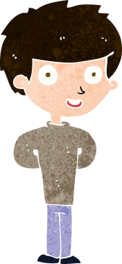 Bir insan tarafından çizilmiş mutlu çocuk çizgi filmi.