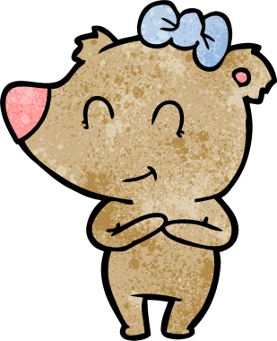 Bir insan tarafından çizilmiş dişi ayı çizgi filmi.