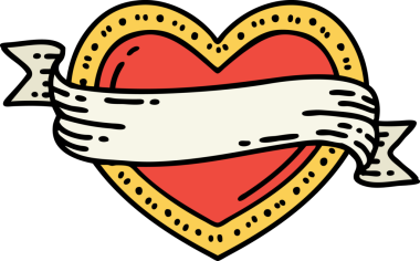 Bir insan tarafından çizilmiş geleneksel kalp ve bayrak şeklinde dövme.