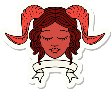 Bir insan tarafından çizilmiş parşömen pankartıyla bağlanmış karakter yüzü etiketi