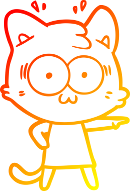 İnsan tarafından çizilmiş bir çizgi filmin sıcak eğimli çizimi.