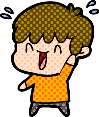 Bir insan tarafından çizilmiş gülen çocuk.