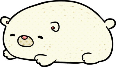 Bir insan tarafından çizilmiş şirin bir kutup ayısı.