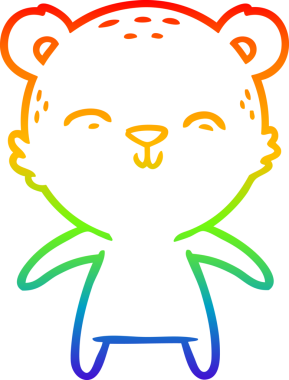 Bir insan tarafından çizilmiş mutlu bir çizgi film ayısının çizimi.