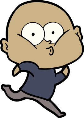 Bir insan tarafından çizilmiş kel bir adam.