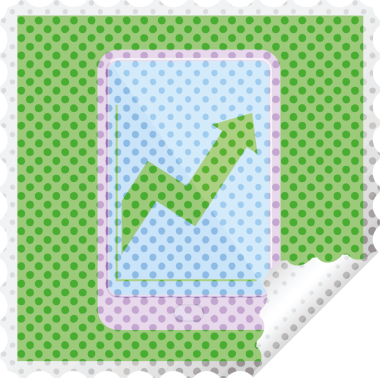 bir insan tarafından çizilmiş iş performansı grafik kare etiketini gösteren elektronik tablet