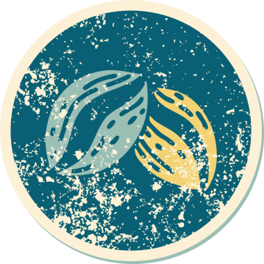 Bir insan tarafından çizilmiş kahve çekirdeğinin sembolik dövmeli görüntüsü.