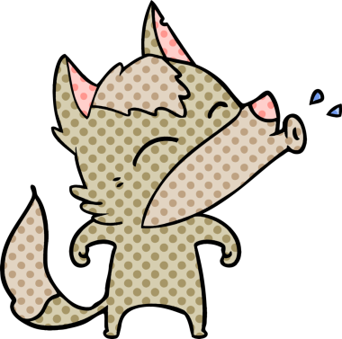 Bir insan tarafından çizilmiş uluyan kurt çizgi filmi.