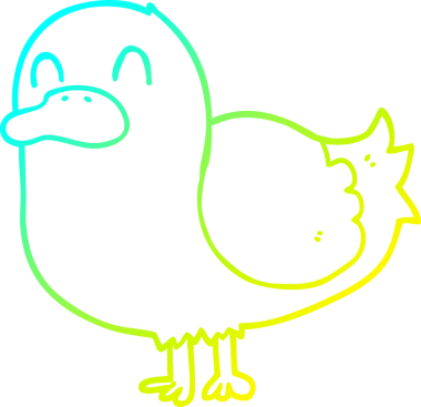 Bir insan tarafından çizilmiş bir ördeğin soğuk eğimli çizgisi.