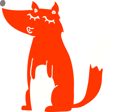 Bir insan tarafından çizilmiş düz renkli çizgi film kurdu.