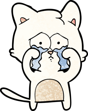 Bir insan tarafından çizilmiş çizgi film kedisi.