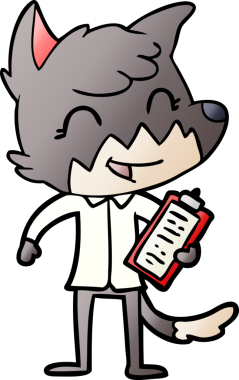 Bir insan tarafından çizilmiş mutlu çizgi film tilkisi.