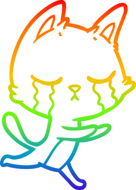 gökkuşağı gradyan çizimi bir insan tarafından çizilen ağlayan çizgi film kedisinin çizimi