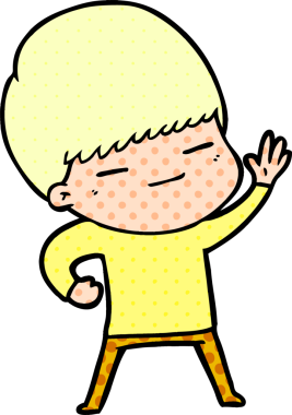 Bir insan tarafından çizilmiş kendini beğenmiş bir çocuk.