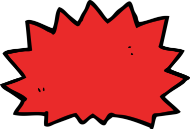 Bir insan tarafından çizilmiş çizgi roman patlaması.