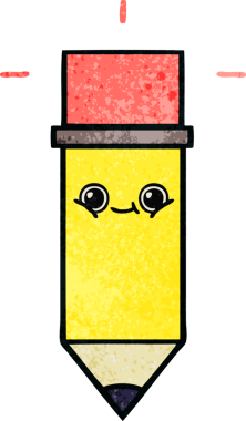 Bir insan tarafından çizilmiş bir kalemin retro grunge doku karikatürü