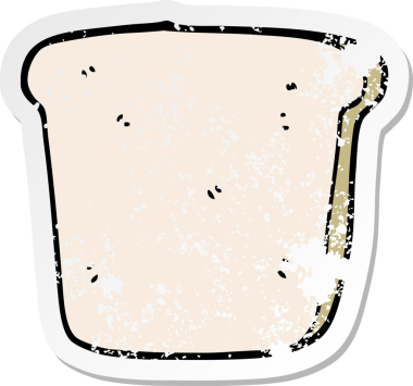 Bir insan tarafından çizilmiş bir ekmek diliminin sıkıntılı çıkartması.