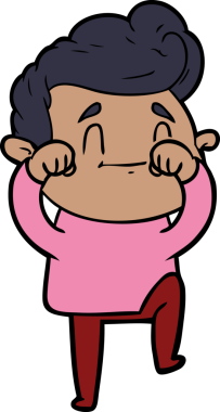 Bir insan tarafından çizilmiş mutlu çizgi film adamı.