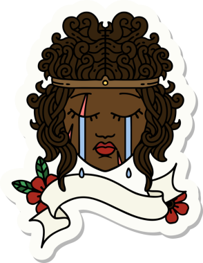 Bir insan tarafından çizilmiş barbar bir insan karakterinin çıkartması.