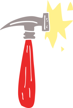 Bir insan tarafından çizilmiş karalama çekiç sesi.