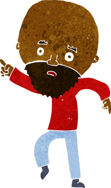 Çizgi film endişeli yaşlı adam bir insan tarafından çizilmiş