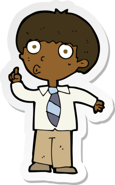 Bir insan tarafından çizilmiş bir karikatür öğrencisinin çıkartması.