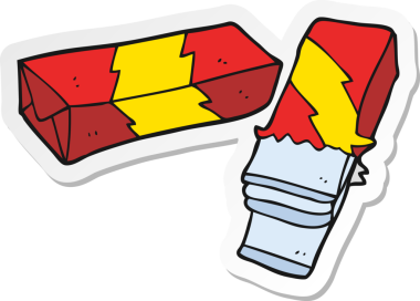 Bir insanın çizdiği sakız yapıştırması.