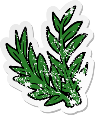 Bir insan tarafından çizilmiş karikatür bitkisinin sıkıntılı çıkartması.