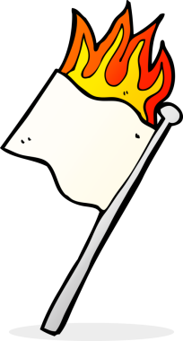 Bir insan tarafından çizilmiş beyaz bayrak.