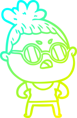 Bir insan tarafından çizilmiş bir çizgi filmin soğuk gradyan çizimi.