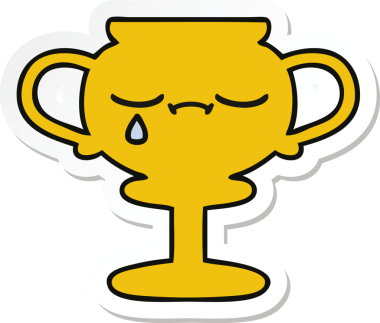 Bir insan tarafından çizilmiş şirin bir karikatür kupasının çıkartması.