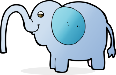 Bir insan tarafından çizilmiş su fışkırtan karikatür fili