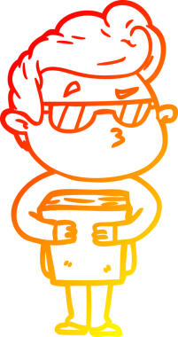 Bir insan tarafından çizilen karikatür karikatürünün sıcak çizgi çizimi.