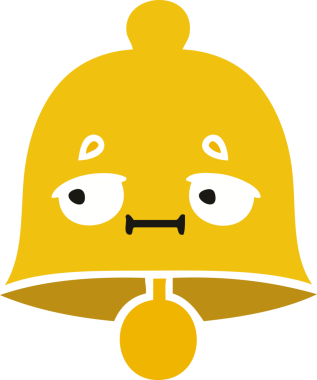 Bir insan tarafından çizilmiş eski bir çanın düz rengi