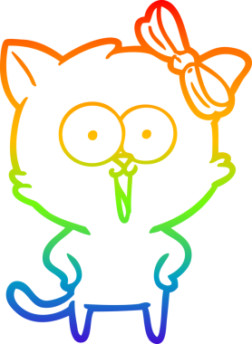 gökkuşağı gradyanı çizimi bir insan tarafından çizilmiş çizgi film kedisi