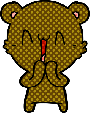 Bir insan tarafından çizilmiş mutlu ayı karikatürü