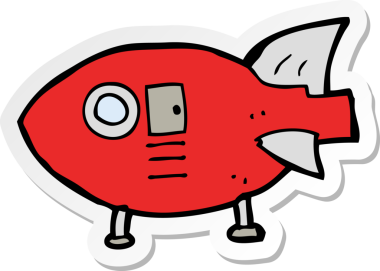 Bir insan tarafından çizilmiş uzay roketinin çıkartması.