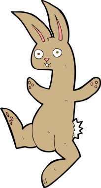 Bir insan tarafından çizilmiş komik çizgi film tavşanı